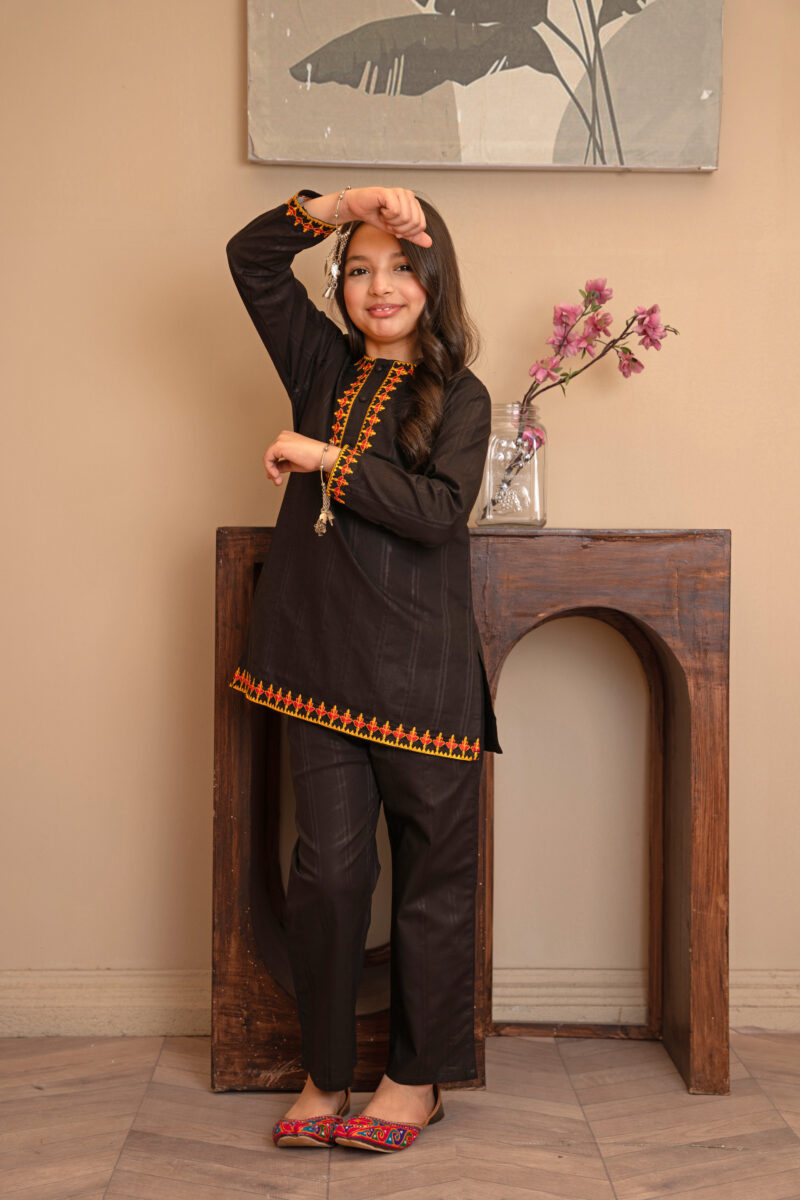 Majestic Noir – Ethnic Embroidered Suit 2 Piece - Image 2